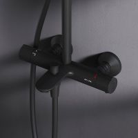 Душевая система AM.PM Like F0780522 с термостатом Черная матовая — фото 10, Душевые стойки