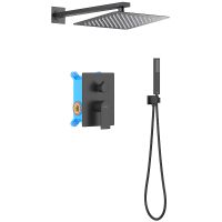 Душевая система Aquatek Лира AQ1472MB Черная матовая — фото 1, Встраиваемые душевые комплекты