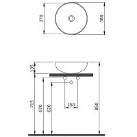 Раковина-чаша Berges Ego 38 181008 Белая глянцевая — фото 4, Раковины