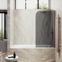 Товар: Шторка на ванну Maybah Glass MGV-619-2 700x1400 поворотная на монопетле Бронза стекло графитовое матовое - фото 1 Шторка на ванну Maybah Glass MGV-619-2 700x1400 поворотная на монопетле Бронза стекло графитовое матовое — фото 1, Неподвижные шторки для ванной