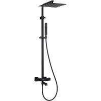 Душевая система Berges Kalisto 3S 075024 с термостатом Черная матовая — фото 1, Душевые стойки