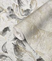 Обои Prima Italiana Colomba 80661 Винил на флизелине (1,06*10) Серый/Золото, Штукатурка — фото 3, Обои для стен
