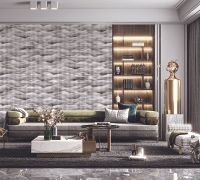 Обои Andrea Grifoni Palazzo Ragione 7021-6 Флизелин (1,06*10,05) Серый/Черный, Штукатурка/Абстракция — фото 2, Обои для стен