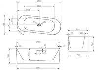 Акриловая ванна Abber 170х78 без гидромассажа арт-AB9494-1.7 — фото 6, Акриловые ванны