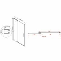 Душевая дверь Vincea Extra 120 VDP-1E1112CLGM профиль Вороненая сталь стекло прозрачное — фото 8, Распашные душевые двери