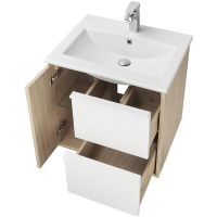 Тумба под раковину Aquaton Бостон 60 1A252501BN010 подвесная Дуб эврика Белый — фото 3, Тумбы под раковину