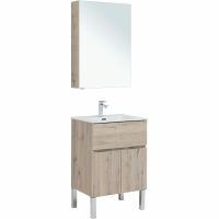 Комплект мебели для ванной Aquanet Алвита New 60 274527 Дуб веллингтон белый — фото 1, Комплекты мебели для ванной