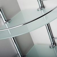 Товар: Стеклянная полка WasserKRAFT K-3133 угловая Хром - фото 3 Стеклянная полка WasserKRAFT K-3133 угловая Хром — фото 3, Полки для ванной и душа