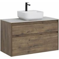 Тумба под раковину Aquanet Nova Lite 100 249521 подвесная Дуб рустикальный — фото 1, Мебель для ванной