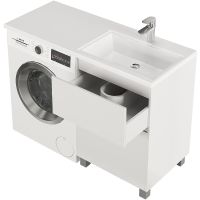 Тумба с раковиной Creto Cafor 110 R 19-W110R Белый глянец — фото 10, Тумбы с раковиной