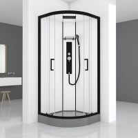 Душевая кабина Black&White Galaxy 8001900 с гидромассажем профиль Черный задняя стенка Белая — фото 2, Душевые кабины