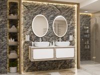 Тумба с раковиной Misty Дубль 150 УТ000014442 подвесная Белый Дуб Галифакс — фото 6, Мебель для ванной