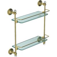 Стеклянная полка Art&Max Antic Crystal AM-E-2682BSJ-Do Золото — фото 1, Полки для ванной и душа