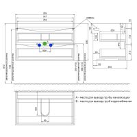 Тумба с раковиной Iddis Cloud 80 CLO80Y0i95K подвесная Белая матовая Дуб золотистый — фото 10, Тумбы с раковиной