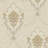 Обои Roberto Borzagi Queen I 90104-3 Винил на флизелине (1,06*10,05) Бежевый, Дамаск — фото 1, Обои для стен