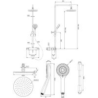 Душевая система Omnires Y1244LUXLGL с термостатом Золото — фото 2, Душевое оборудование. Душевая программа
