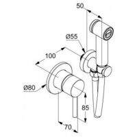 Гигиенический душ со смесителем Kludi Bozz 38998N076 Золото брашированное — фото 2, Гигиенические души