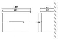 Тумба под раковину BelBagno Soft 100 SOFT-1000-2C-SO-BF подвесная Bianco frassinato — фото 7, Тумбы под раковину