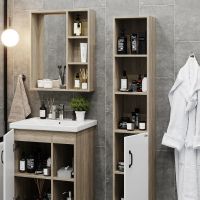 Тумба под раковину Onika Тимбер 60.01 106115 Белый матовый Дуб сонома — фото 6, Мебель для ванной