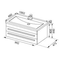 Тумба с раковиной Aquanet Верона 100 212864 подвесная Белая — фото 7, Тумбы с раковиной