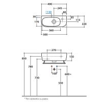 Раковина Globo Genesis 50 R GE046.BI*1 Белая — фото 4, Раковины