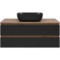 Товар: Тумба под раковину Brevita Dakota 100 DAK-09100-19/02-2Я подвесная Черный кварц Дуб Галифакс олово - фото 2 Тумба под раковину Brevita Dakota 100 DAK-09100-19/02-2Я подвесная Черный кварц Дуб Галифакс олово — фото 2, Мебель для ванной