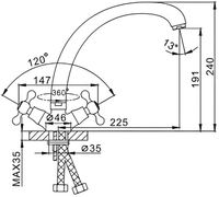Товар: Смеситель для кухни Frap H19-1 F4219-1 Хром матовый - фото 8 Смеситель для кухни Frap H19-1 F4219-1 Хром матовый — фото 8, Смесители для кухни