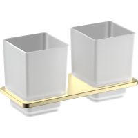 Стакан для зубных щеток Timo Selene 43034/17 двойной Золото матовое — фото 1, Стаканы для зубных щеток