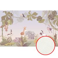 Фреска детская Ortograf Для малышей 6765 Фактура флок FLK Флизелин (4,3*2,7) Серый/Зеленый, Животные/Мультимедия — фото 1, Фрески