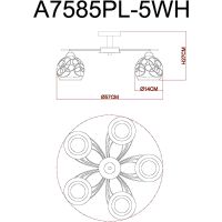 Люстра Artelamp Sansa Прозрачная Белая арт-A7585PL-5WH — фото 4, Люстры