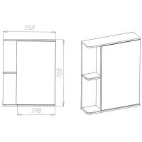 Зеркальный шкаф VIANT Париж 55 R VPAR55-ZSHR Белый — фото 6, Зеркальные шкафы в ванную