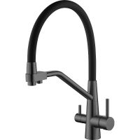 Смеситель для кухни Splenka S71.62.07 Серый матовый Черный — фото 1, Смесители для кухни