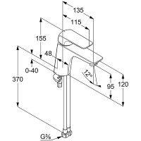 Смеситель для раковины Kludi Ameo XL 410260575 Хром — фото 4, Смесители