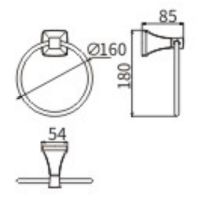 Кольцо для полотенец CeramaLux Domino 95406 Хром — фото 2, Полотенцедержатели