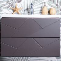 Тумба под раковину Бриклаер Кристалл 70 4627125414527 подвесная Софт Графит Ясень Анкор темный — фото 1, Мебель для ванной