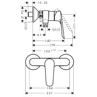 Товар: Смеситель для душа Hansgrohe Logis E 71602000 Хром - фото 2 Смеситель для душа Hansgrohe Logis E 71602000 Хром — фото 2, Смеситель для душа