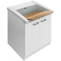 Тумба под хозяйственную раковину Hatria Complementi 60x51x88 Белая — фото 3, Тумбы под раковину