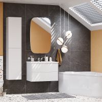 Подвесной шкаф Aquaton Сохо 35 1A258403AJ010 Белый глянцевый — фото 5, Шкафы для ванной