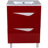Тумба под раковину Bellezza Эйфория 60 (Quadro 60) 4639109660035 Красная — фото 1, Тумбы под раковину