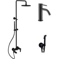 Комплект смесителей Paffoni Light KITZCOL632NO71 Черный матовый — фото 1, Готовые комплекты для ванной комнаты