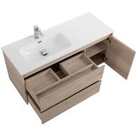 Тумба под раковину BelBagno Kraft 100 L KRAFT-1000-2C-1A-SO-RGB-L подвесная Rovere Galifax Bianco — фото 5, Тумбы под раковину