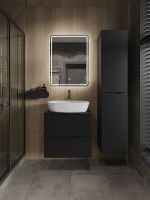 Товар: Тумба с раковиной Orange Line 60 Li-60TubMDF+B08-500W подвесная Черная матовая - фото 5 Тумба с раковиной Orange Line 60 Li-60TubMDF+B08-500W подвесная Черная матовая — фото 5, Мебель для ванной