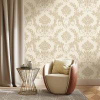Обои Emiliana Parati Luce 72876 Винил на флизелине (1,06*10,05) Бежевый, Дамаск — фото 2, Обои для стен