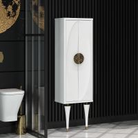 Товар: Шкаф пенал Opadiris Ибица 45 00-00007078 подвесной Белый глянцевый Золото - фото 4 Шкаф пенал Opadiris Ибица 45 00-00007078 подвесной Белый глянцевый Золото — фото 4, Мебель для ванной