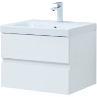 Тумба под раковину Aquanet Беркли 60 302349 подвесная Белый глянец — фото 8, Мебель для ванной