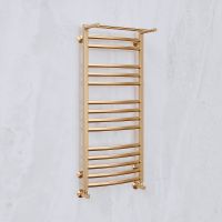 Водяной полотенцесушитель Terminus Енисей П10 500х800 4670078529565 с полкой Хром, нижнее подключение, G 1/2" ВР, с угловым соединением — фото 3, Водяные полотенцесушители