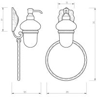 Дозатор для жидкого мыла с кольцом для полотенец Migliore Cleopatra 16655 Хром — фото 3, Полотенцедержатели