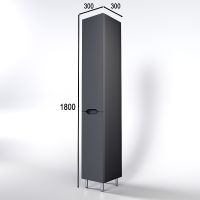 Товар: Шкаф пенал Style Line Марелла 30 Люкс Plus СС-00002420 с бельевой корзиной Серый матовый антискрейтч - фото 5 Шкаф пенал Style Line Марелла 30 Люкс Plus СС-00002420 с бельевой корзиной Серый матовый антискрейтч — фото 5, Мебель для ванной