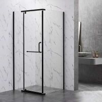 Душевой уголок Veconi Rovigo RV-18B 80х80 RV18B-80-01-C6 профиль Черный матовый стекло прозрачное — фото 1, Квадратные душевые уголки