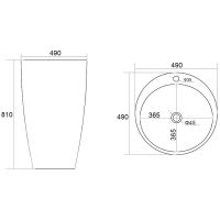 Раковина WeltWasser Leerbach 4949 GL-WT 49 10000008706 Белый глянец — фото 3, Раковины напольные